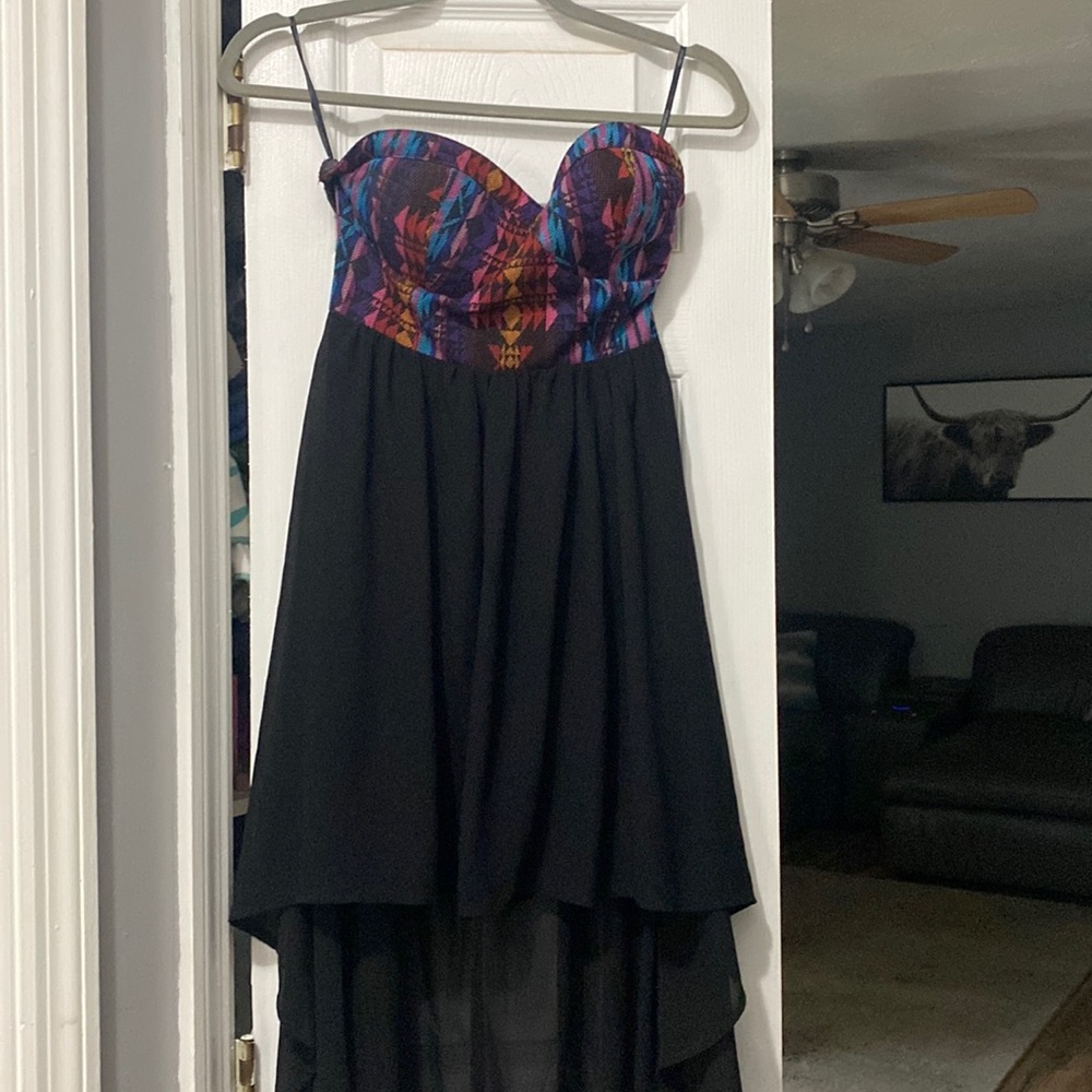 High low dress with print